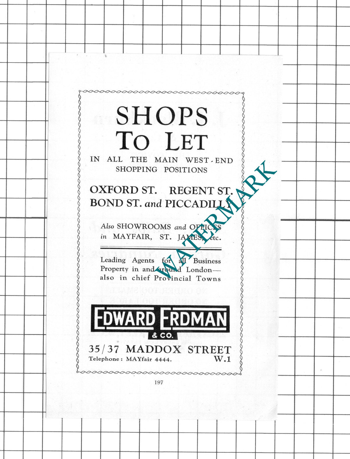 Edward Erdman & Co London  - 1939 Small Advert
