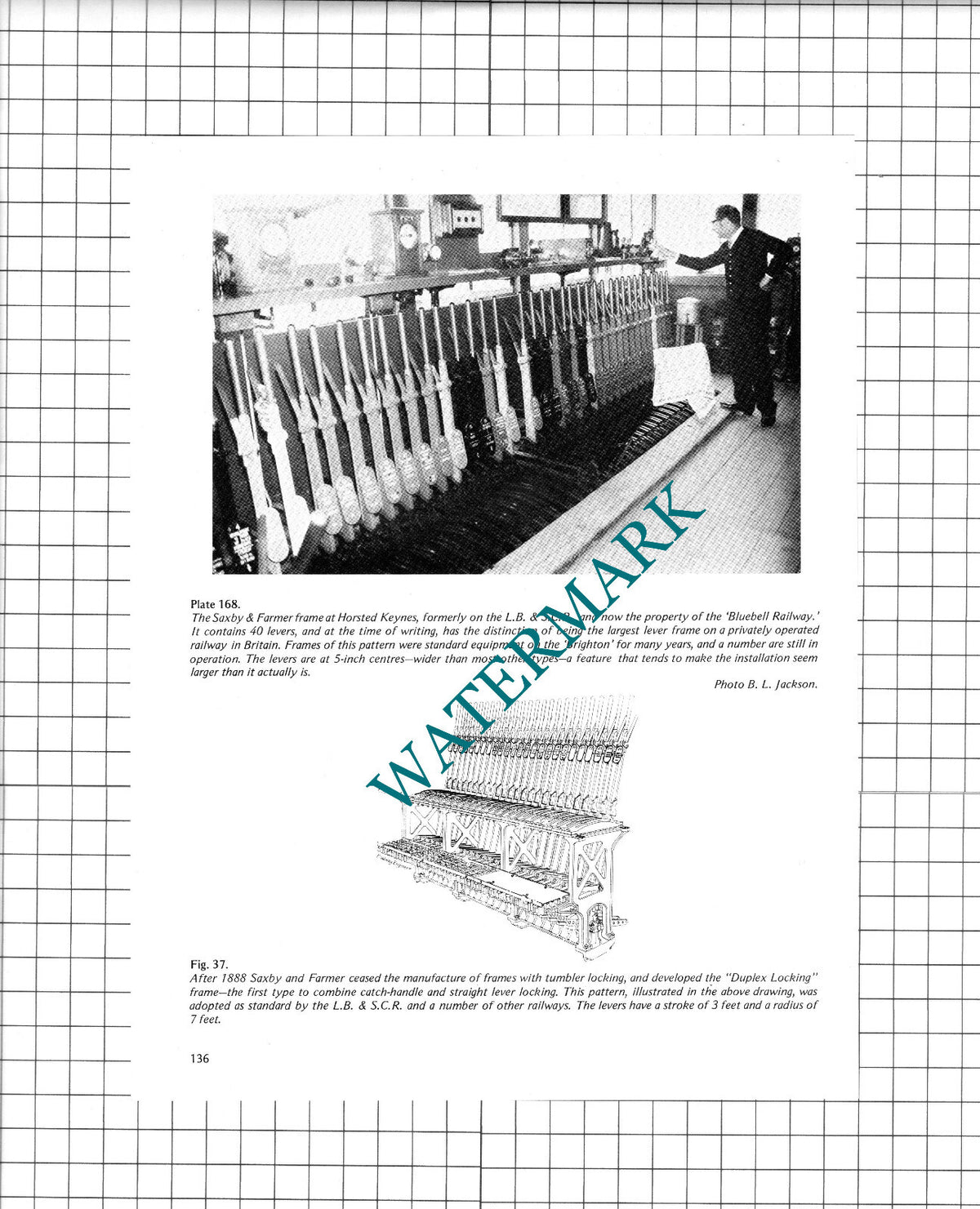 Horsted Keynes Signal Box Saxby & Farmer Frame    - 1970s Clipping / Print