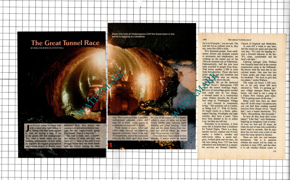 Eurotunnel Construction Dover Kent Joe Stacey John Wallace - 1989 Small Article