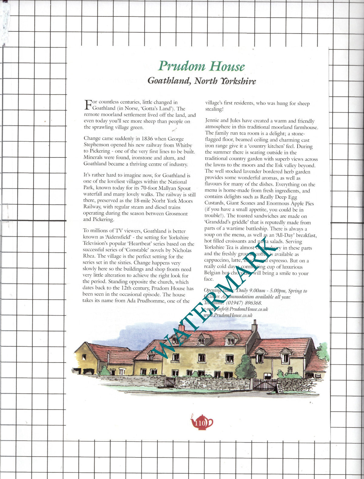 Castleton Tea Room Castleton Yorkshire / Prudom House Goathland -c.2000 Advert