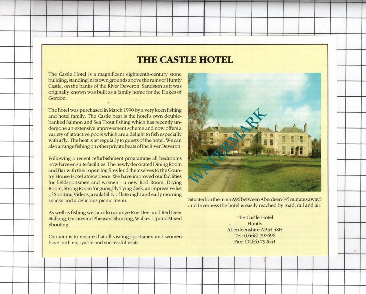 The Castle Hotel Huntly Aberdeenshire Scotland Advert - 1991