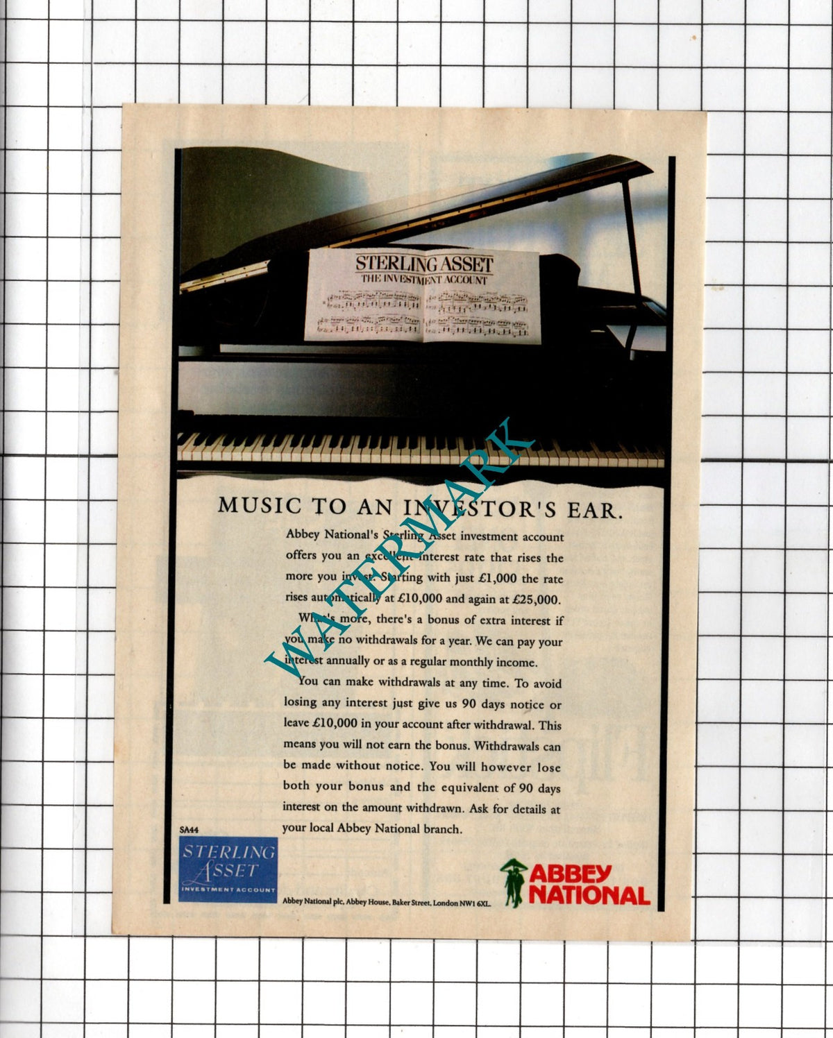 Abbey National Advert   - 1990 Small Advert