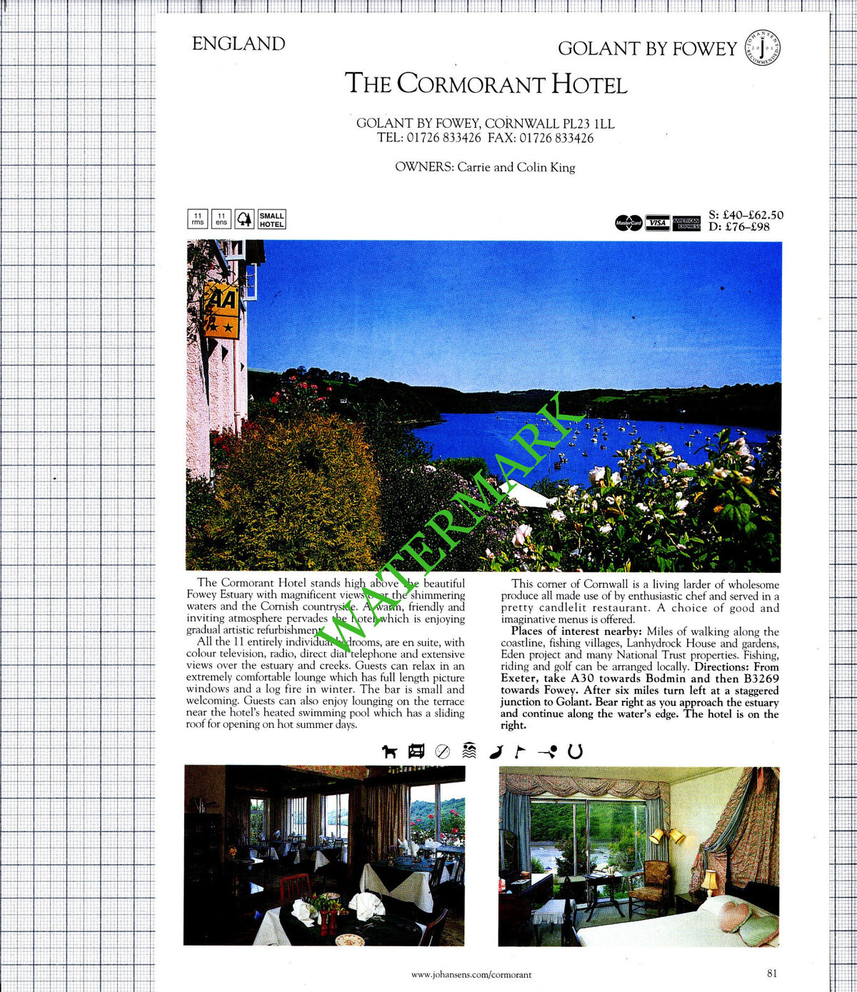 Cormorant Hotel Golant By Fowey / White Moss House Rydal Water - 2001 Cutting