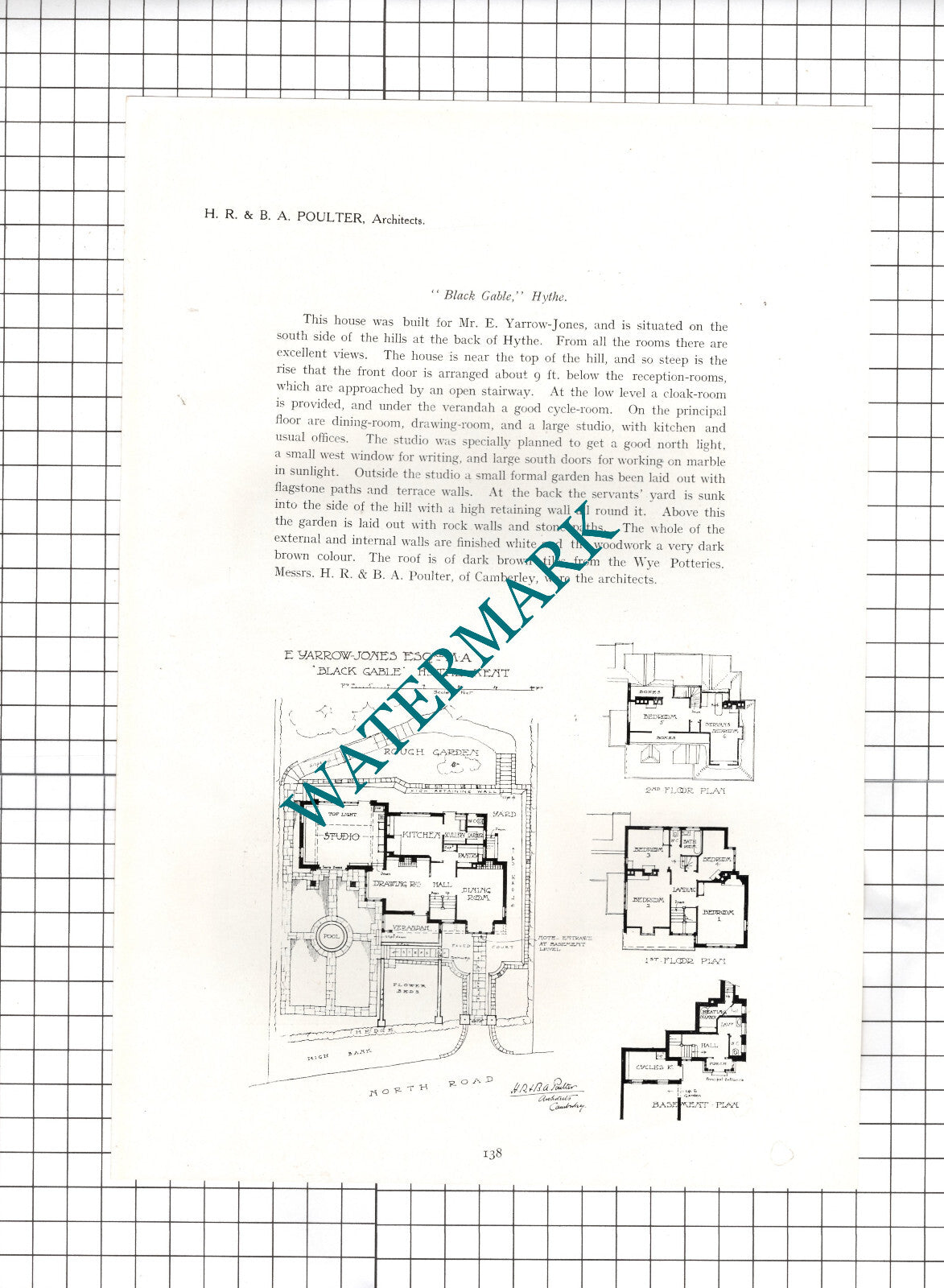 Black Gable North Road Hythe Kent E Yarrow-Jones HR & BA Poulter -  1911 Article