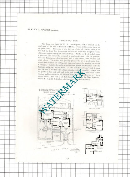 Black Gable North Road Hythe Kent E Yarrow-Jones HR & BA Poulter -  1911 Article
