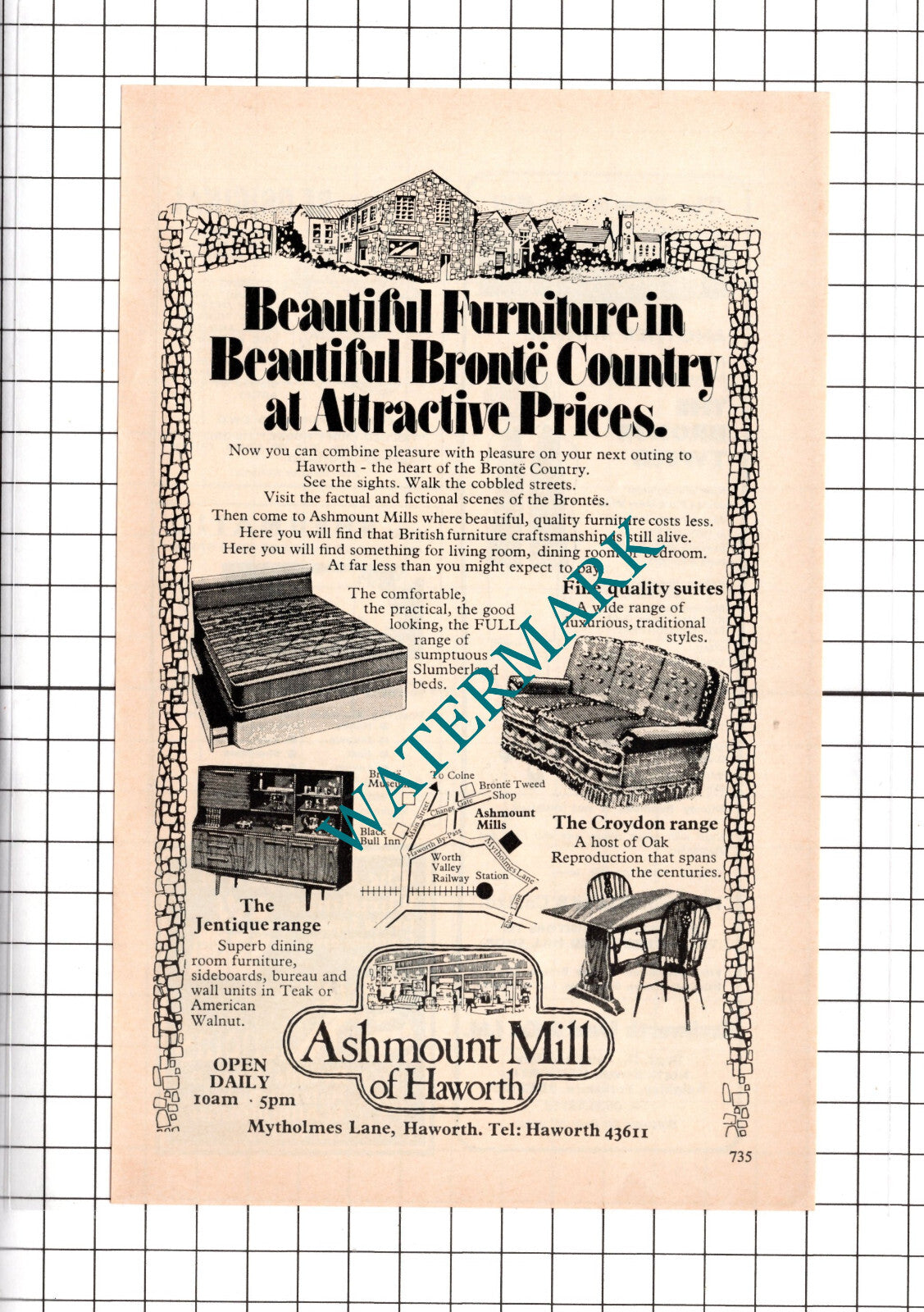 Ashmount Mill Of Haworth  Yorkshire - 1975 Advert