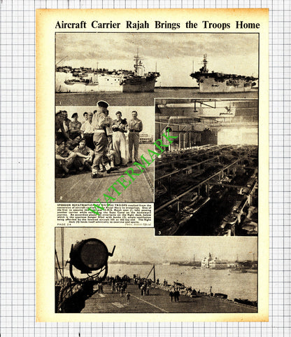HMS Rajah Ship WW2 Troops / Banana Distribution Elders & Fyffes - c.1946 Cutting