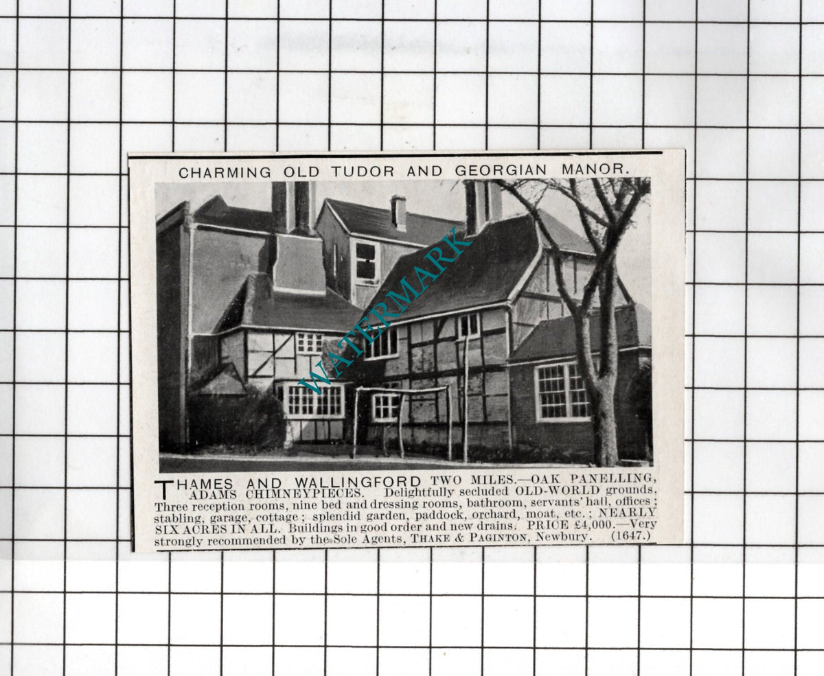 Wallingford Oxfordshire  - 1925 Small House Sale Advert