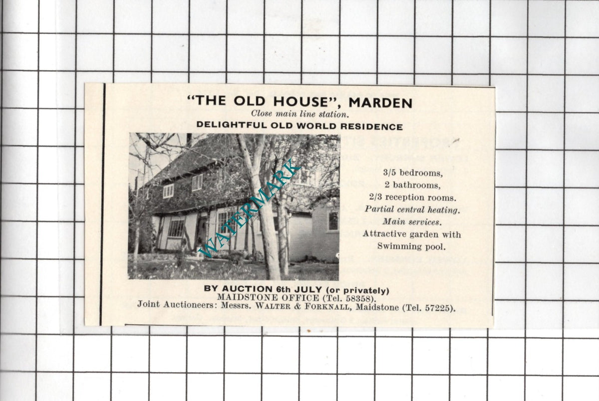 The Old House Marden Kent  - 1967 SMALL House Advert