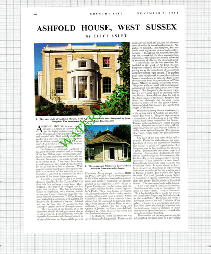 Ashfold House West Sussex - 1991 Article