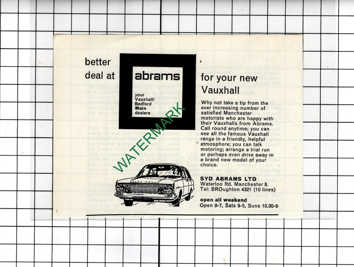 Syd Abrams Ltd  Waterloo Road Manchester  - 1965 Small Advert