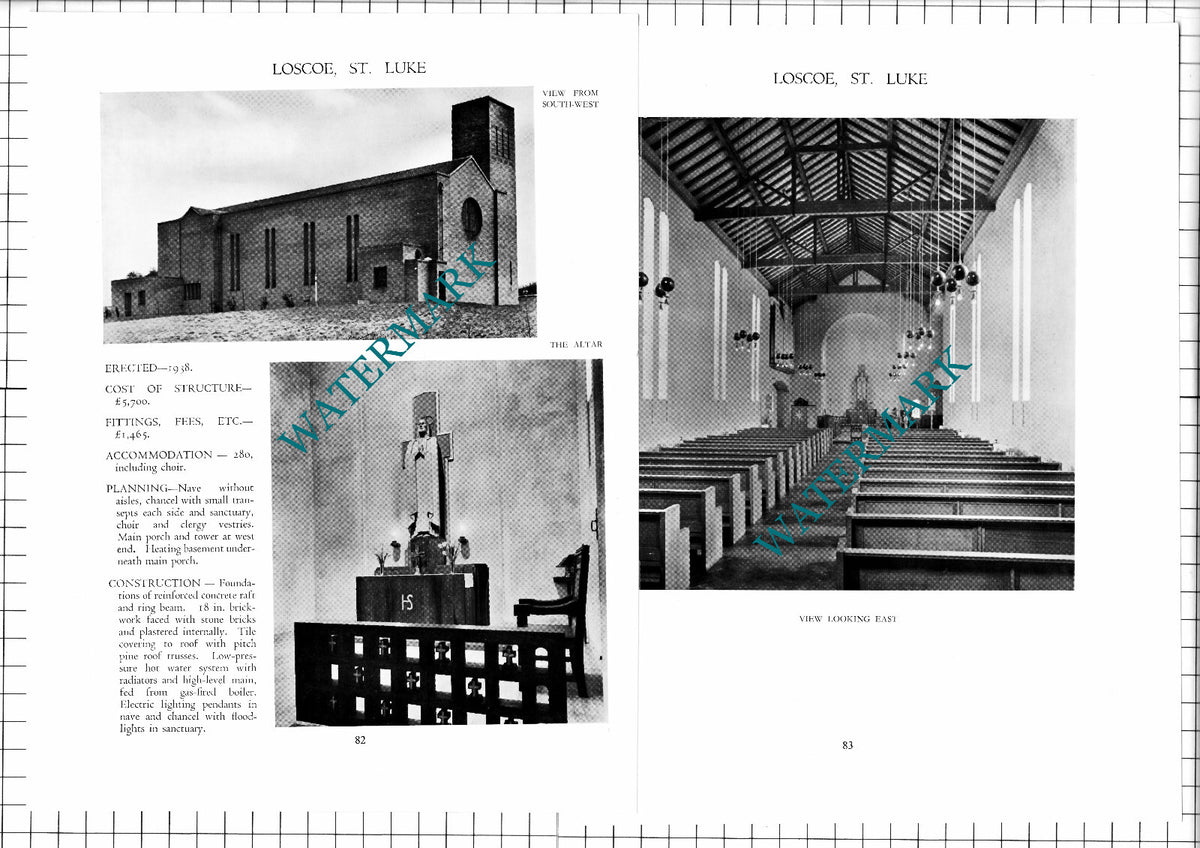 St Luke's Church Loscoe Naylor Sale Widdows Architect - c.1947 Article / Print