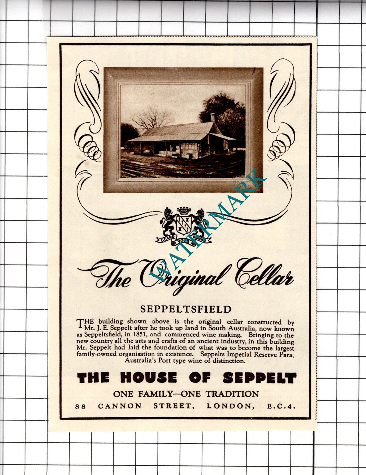 The House Of Seppelt Mr J E Seppelt Seppeltsfield Advert - 1950 Cutting