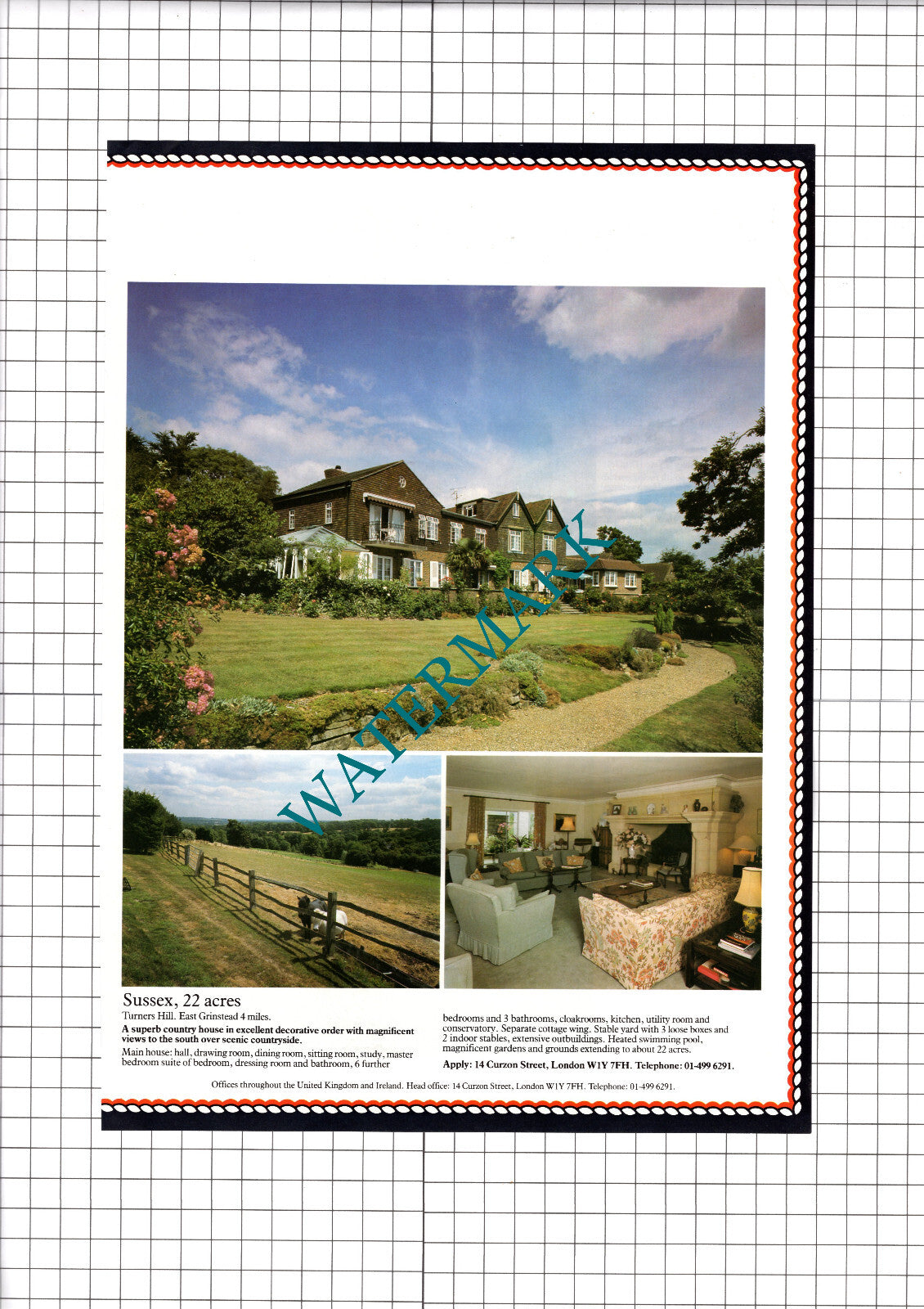 Turners Hill  Sussex House Sale Advert - 1989 Clipping / Print
