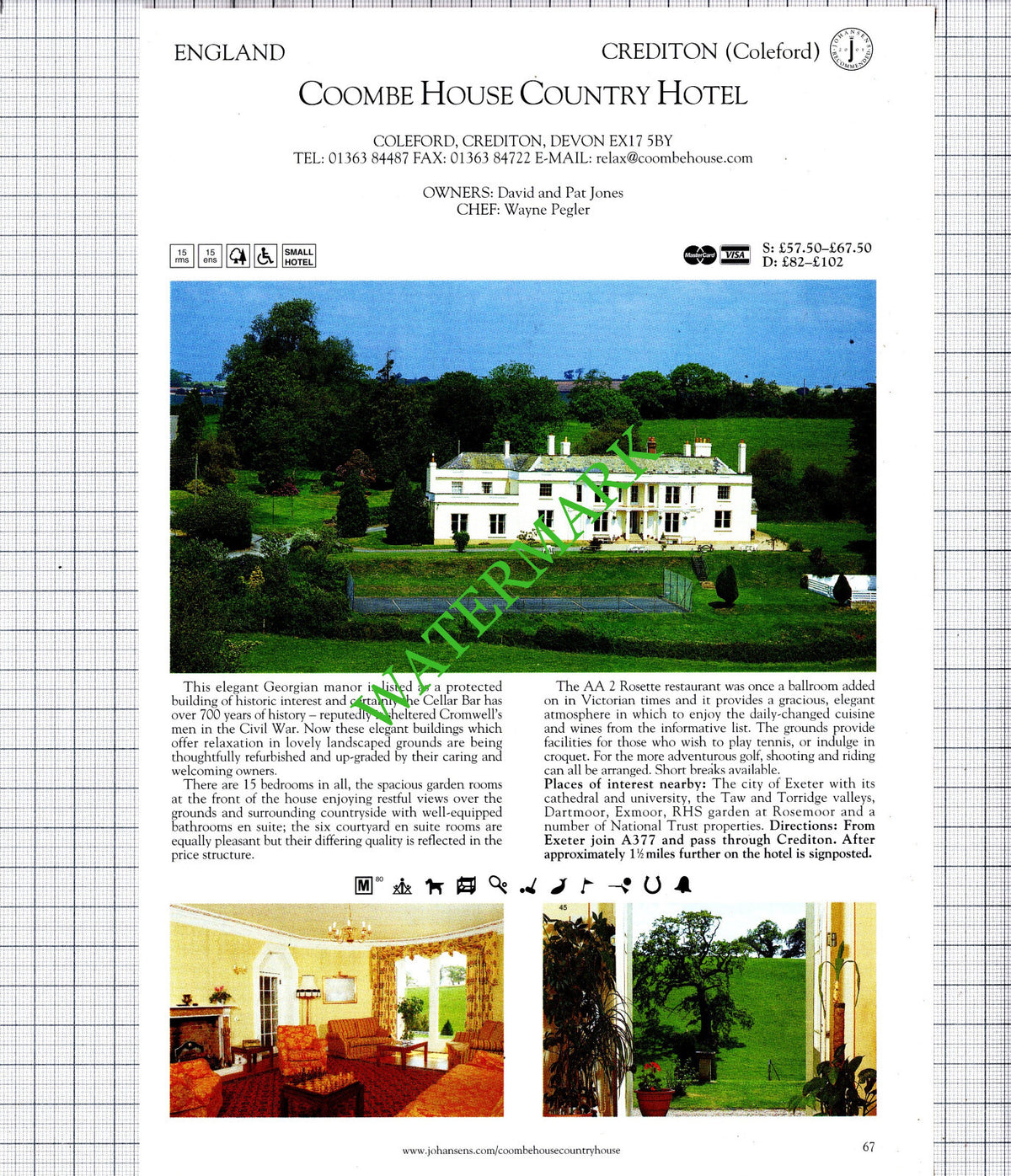 Bel Alp House Haytor Devon / Coombe House Hotel Coleford Crediton - 2001 Cutting