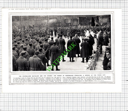 Ship BELRIDGE / White City Birmingham Footballers Battalion WW1 -1915 Cutting