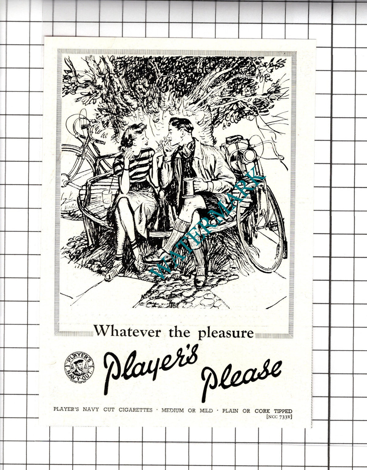 Player's Navy Cut Cigarettes Advert  - 1950 Small Cutting