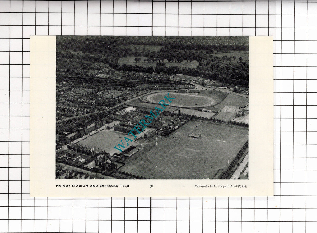 Italian Garden Penarth / Maindy Stadium Cardiff Wales - 1958 Small Cutting