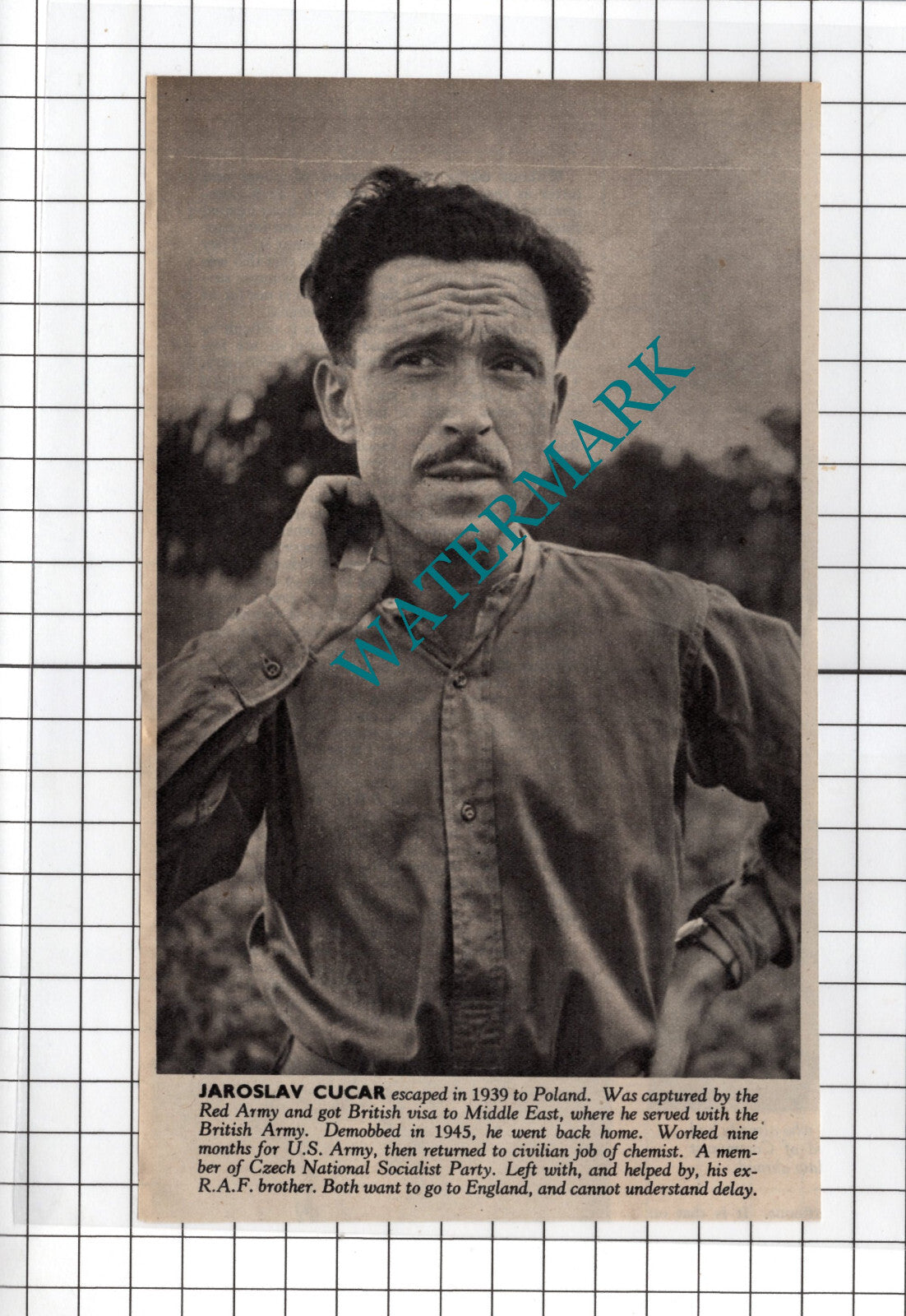 Jaroslav Cucar Czech Socialist Party -  1948 News Cutting