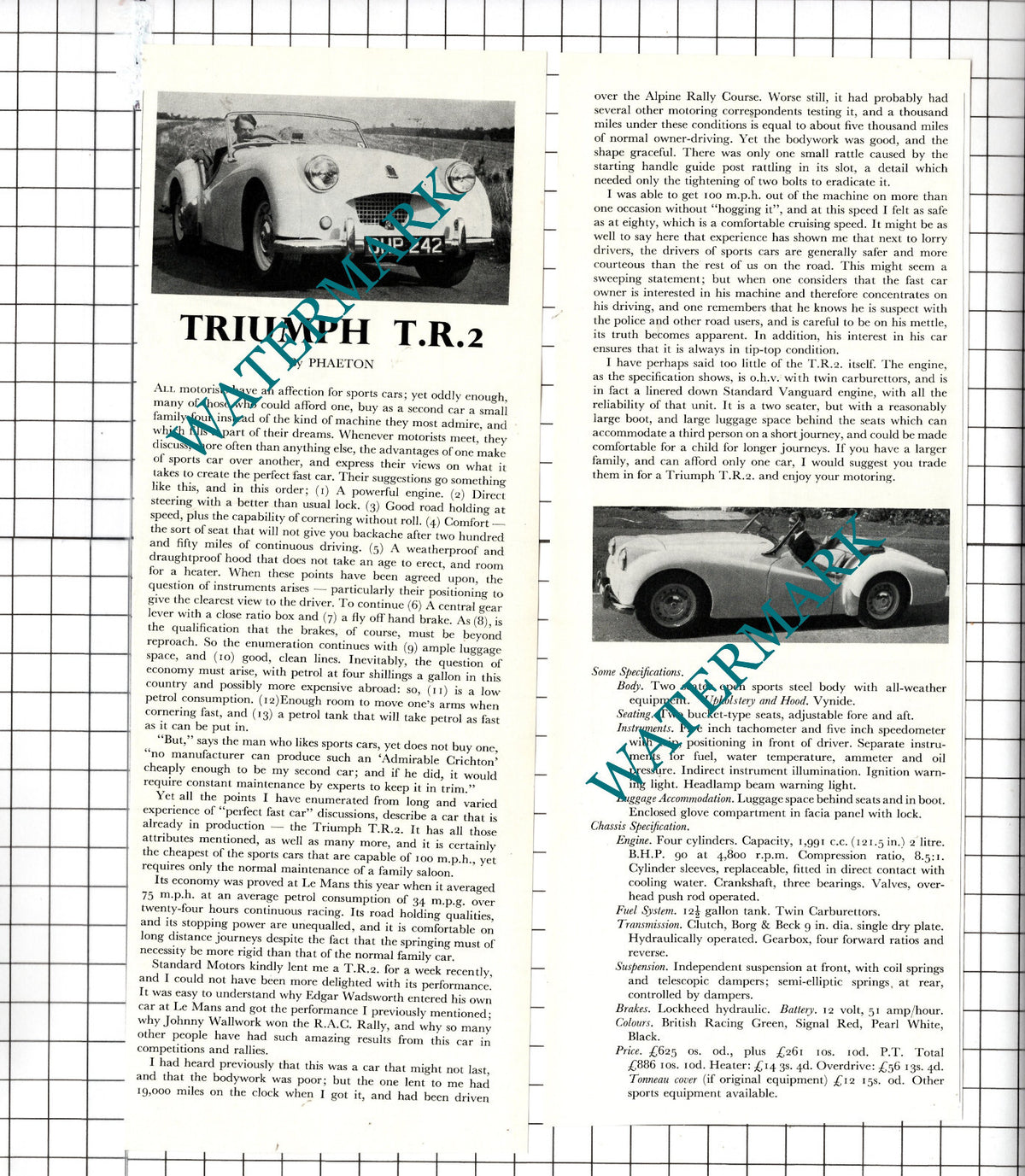 Triumph TR2 Car Review - 1954 Two-Part Clipping