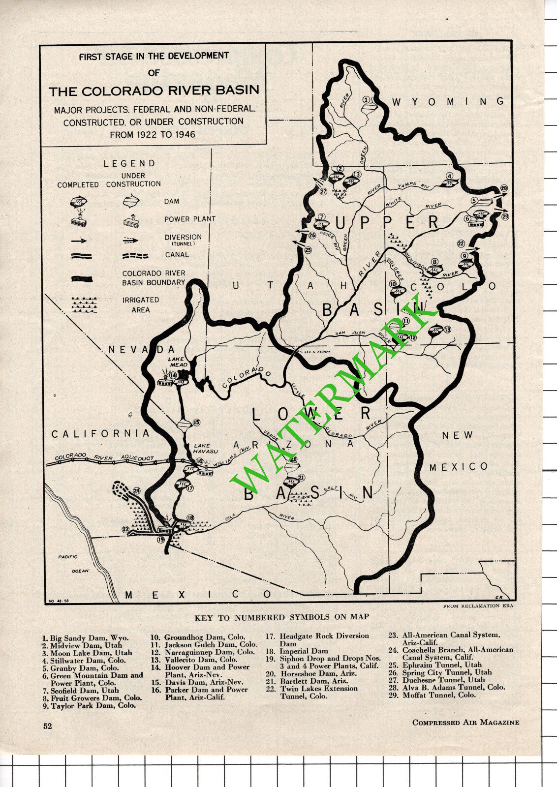 Davis Dam Colorado River USA - 1948 Article