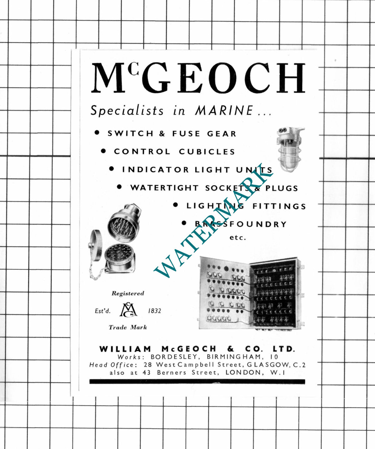 William McGeoch & Co Ltd Bordesley Birmingham Advert - 1960 Clipping / Print