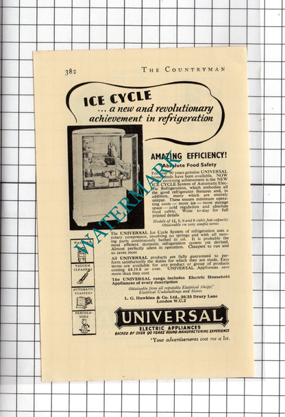 Universal Electrical Appliances The Ferret Cleaner ADVERT - 1938 Advert