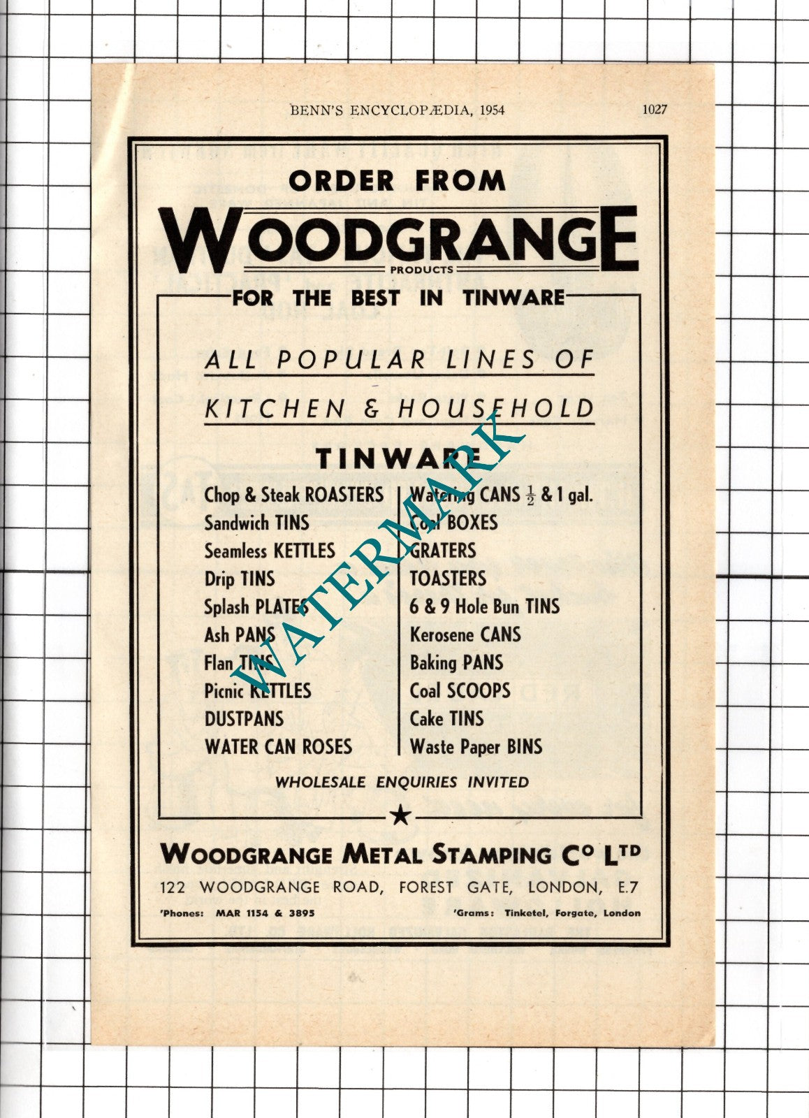 Woodgrange Metal Stamping Co  / H Thompson & Sons Norwich - 1954 Advert