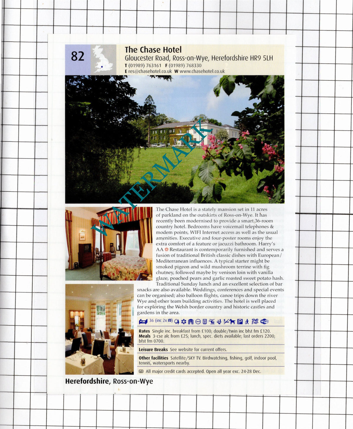 Castle House Hereford / The Chase Hotel Ross-on-Wye Herefordshire - 2011 Advert
