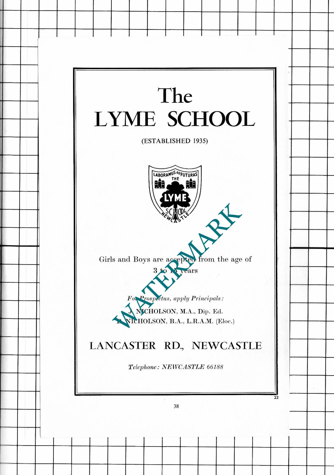 The Lyme School Newcastle Under Lyme Nicholson - 1964 Advert