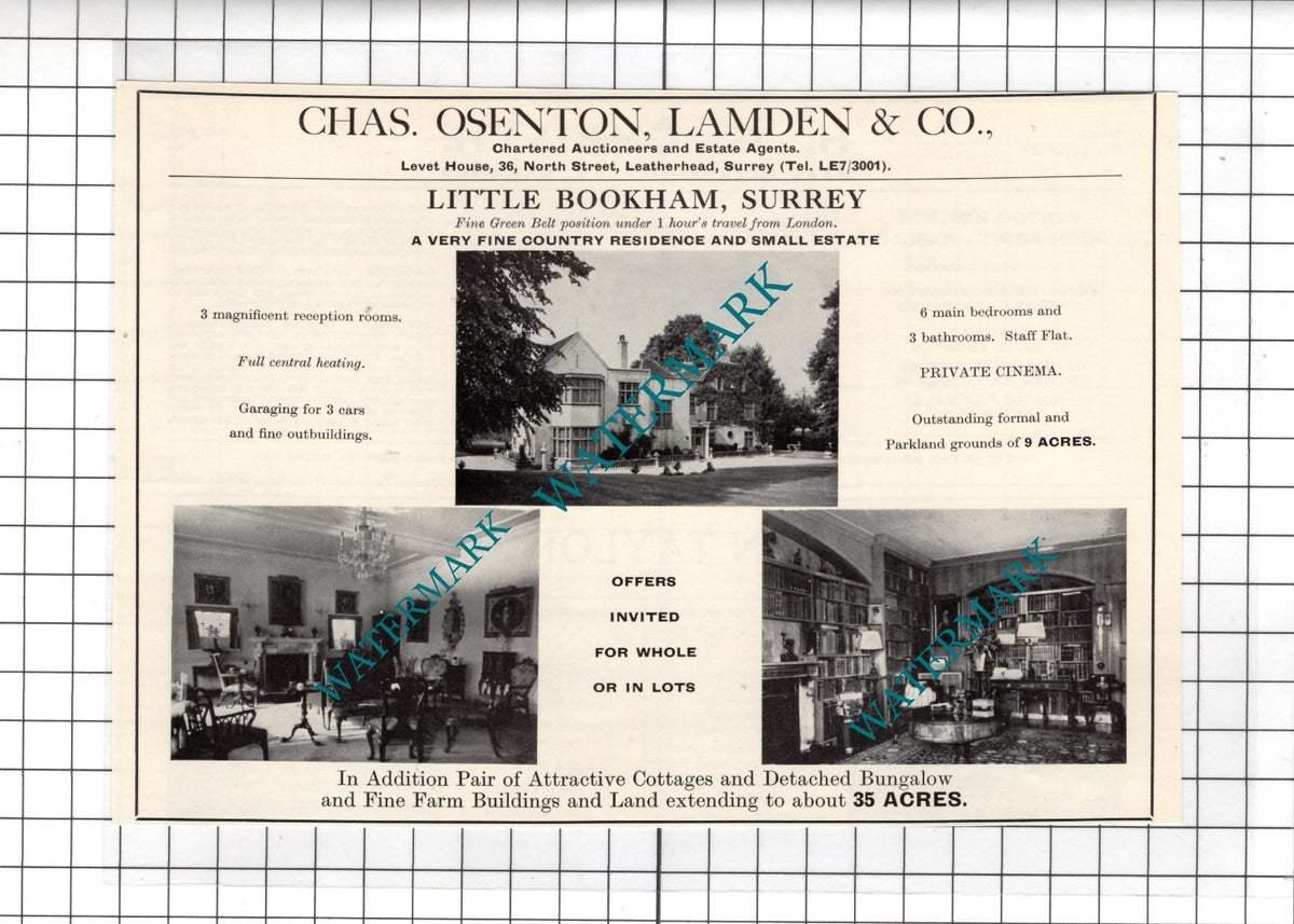 Little Bookham Surrey House Sale Advert - 1967