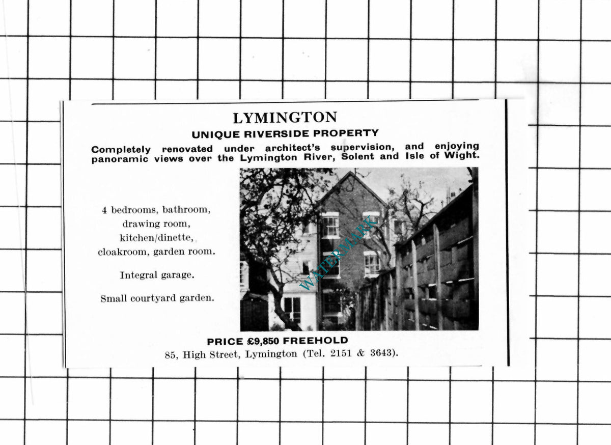 Lymington Hampshire SMALL House Sale Advert  - 1967 Clipping