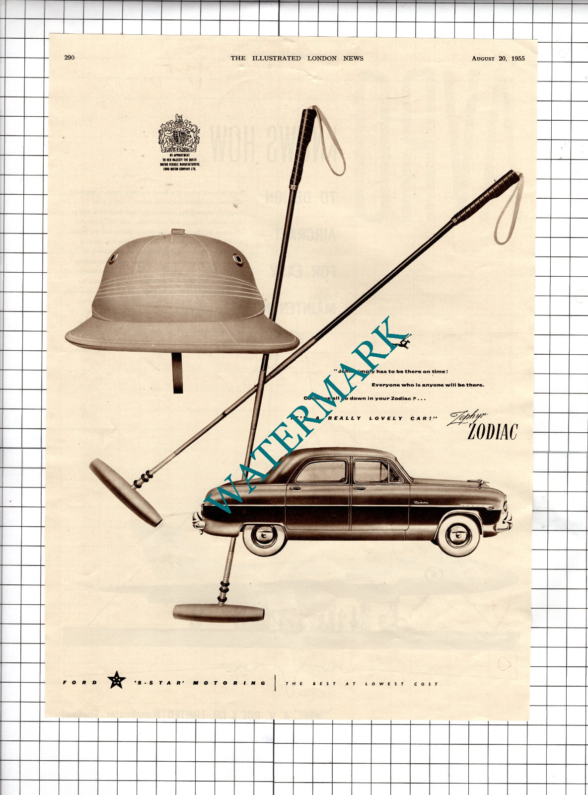 Zephyr Zodiac Car Advert Polo Game Sport - 1955 Cutting