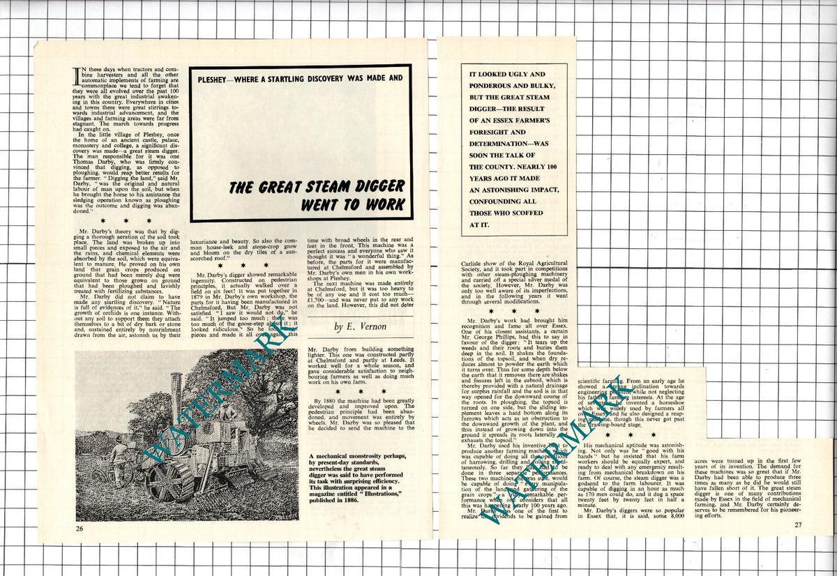 Thomas Darby Pleshey Essex Steam Digger - 1968 Two-Part Cutting