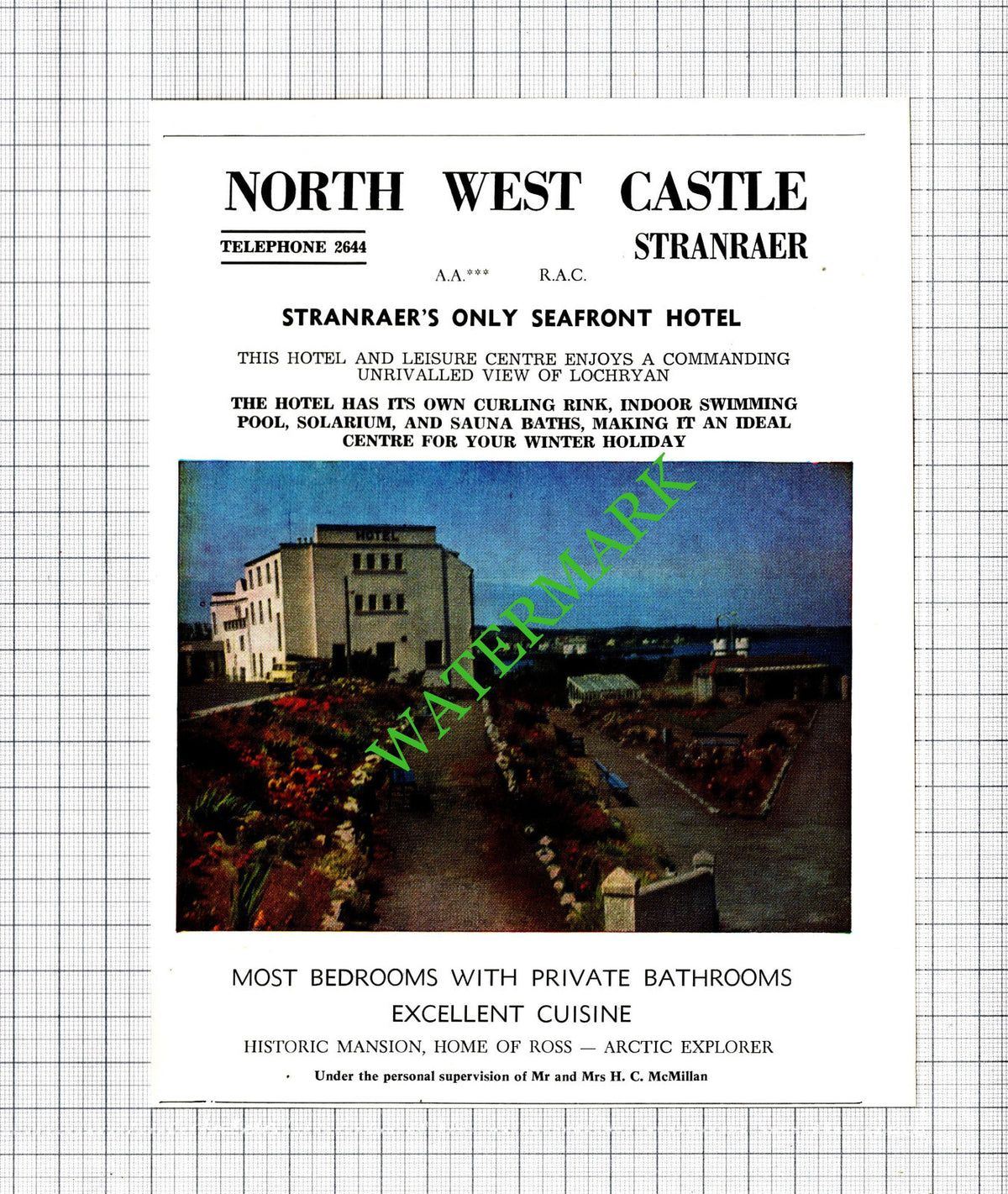 North West Castle Stranraer McMillan / Conifers Newton Stewart - c1975 Cutting