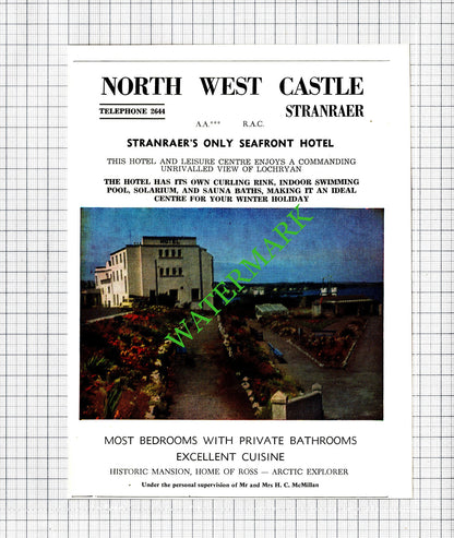 North West Castle Stranraer McMillan / Conifers Newton Stewart - c1975 Cutting