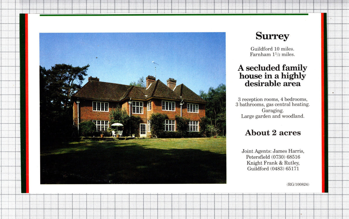 Farnham Surrey House Sale Advert -  1991 Cutting
