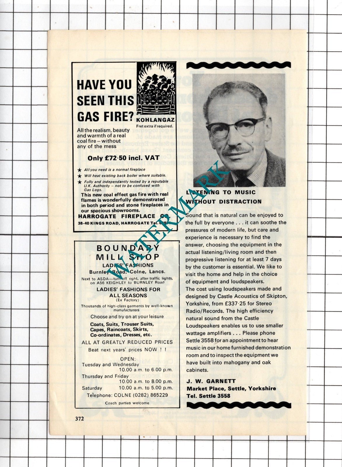 Decormecca Bradford / J W Garnett Settle Yorkshire - 1978 Small Advert