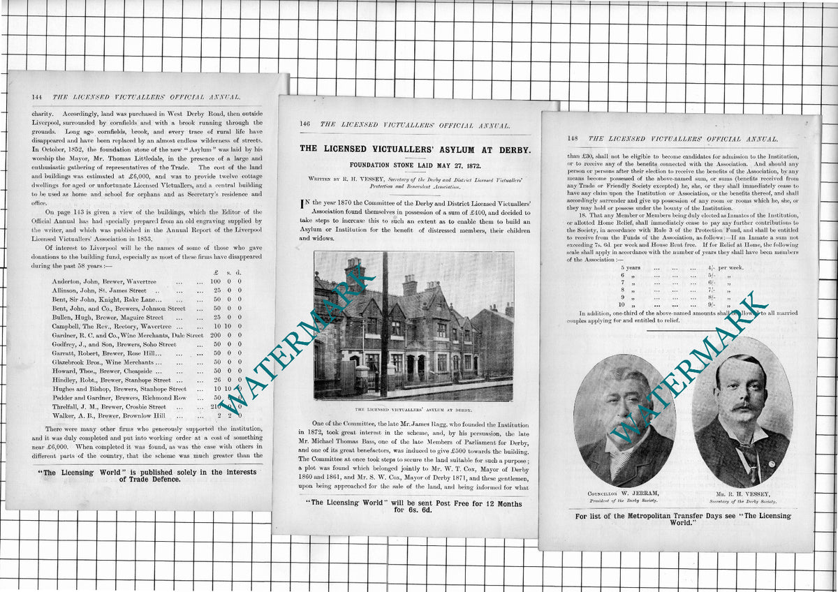 Liverpool Licenced Victuallers Asylum Derby Vessey Jerram -1902 Article