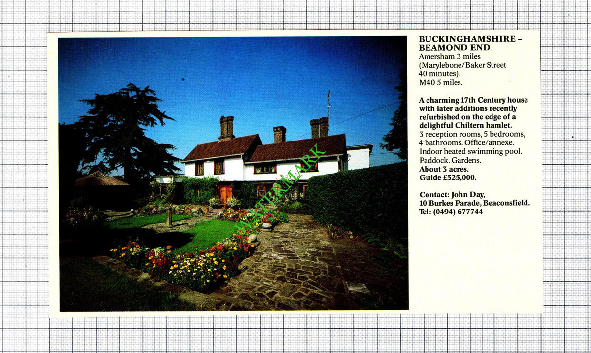 Beamond End Buckinghamshire House Sale Advert - 1991 Cutting