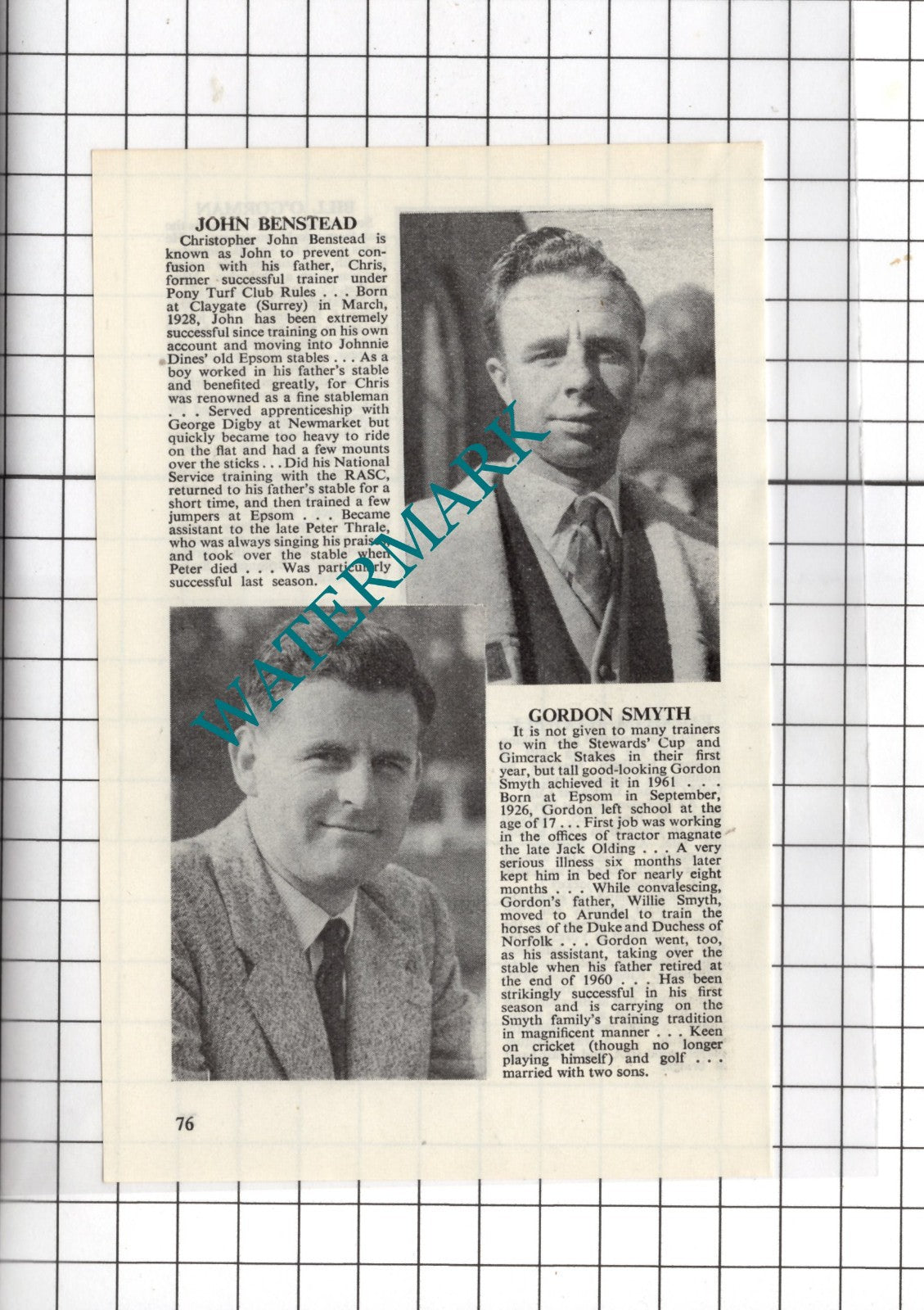 Bill O'Gorman Farnham Maxwell Chris John Benstead Gordon Smyth - 1962 Clipping