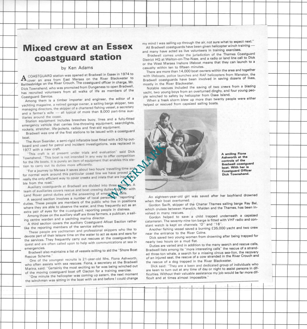 Bradwell Coastguard Station Fiona Ashworth Dick Townshend - 1978 Clipping/ Print