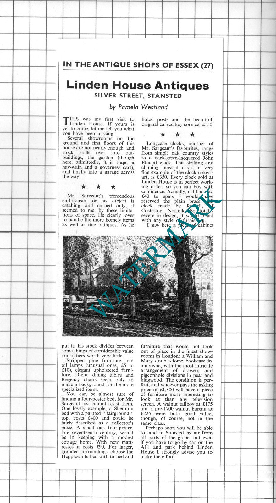 Linden House Antiques Silver Street Stansted Essex Sargeant - 1967 Clipping
