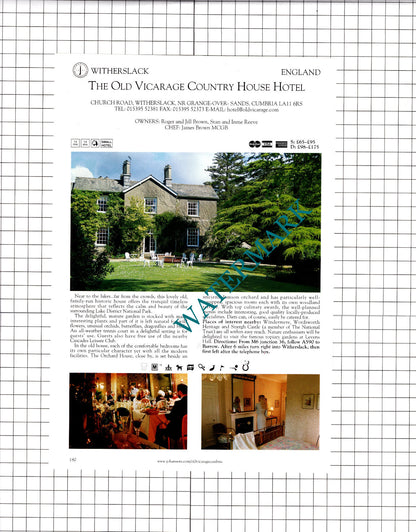 The Old Vicarage Witherslack Cumbria / Lakeshore House Ecclerigg  -  2001 Advert