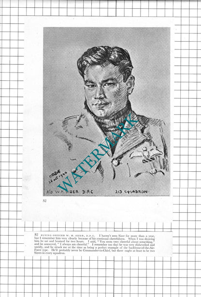 F/Lt N Orton / F/O W M Sizer   WW2 Pilot - 1942 Book Print & Short Text