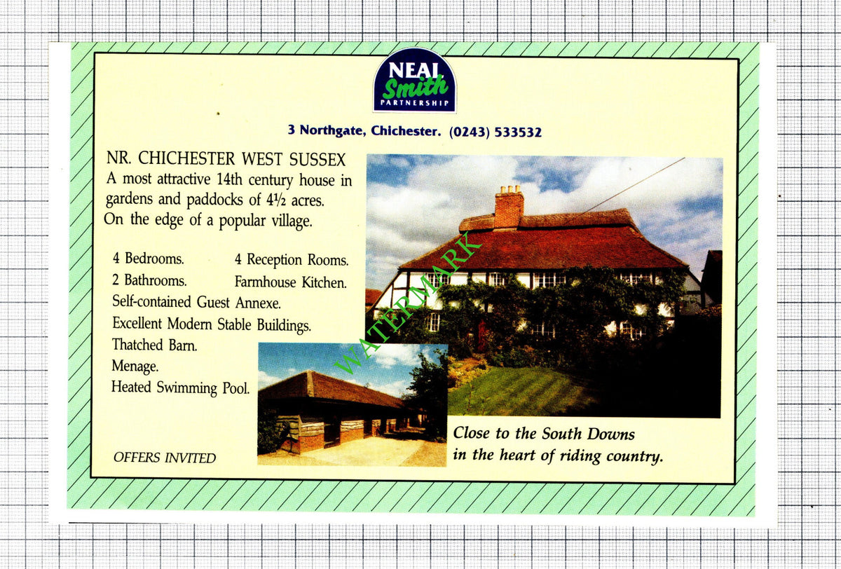 Chichester West Sussex House Sale Advert - 1991 Cutting