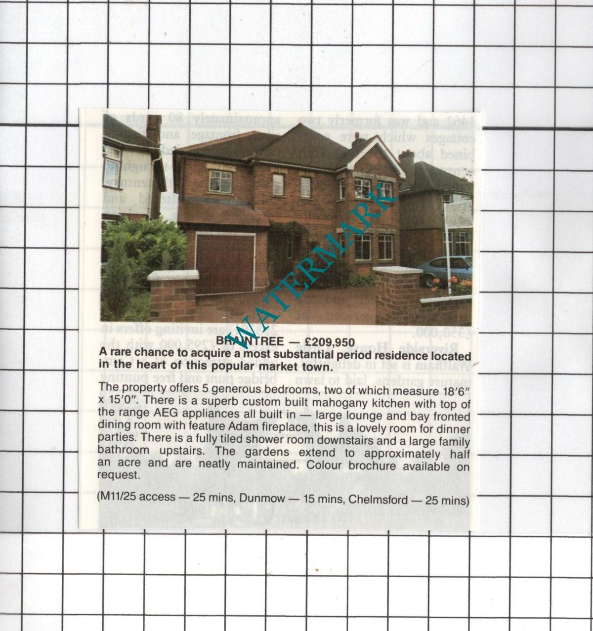 Braintree Essex House Sale Advert - 1988