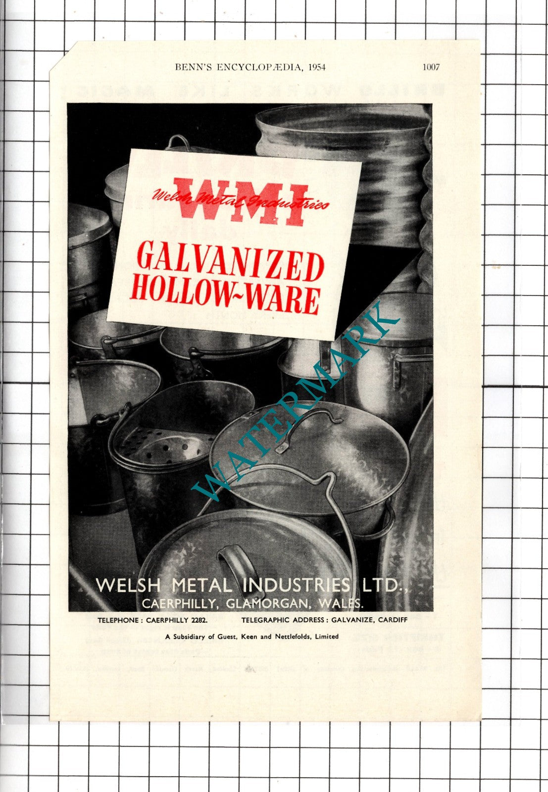 Welsh Metal Industries Ltd Caerphilly / Brillo Manufacturing Co - 1954 Advert
