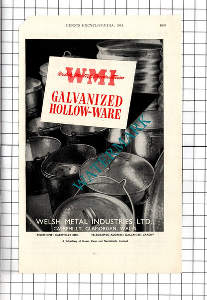 Welsh Metal Industries Ltd Caerphilly / Brillo Manufacturing Co - 1954 Advert