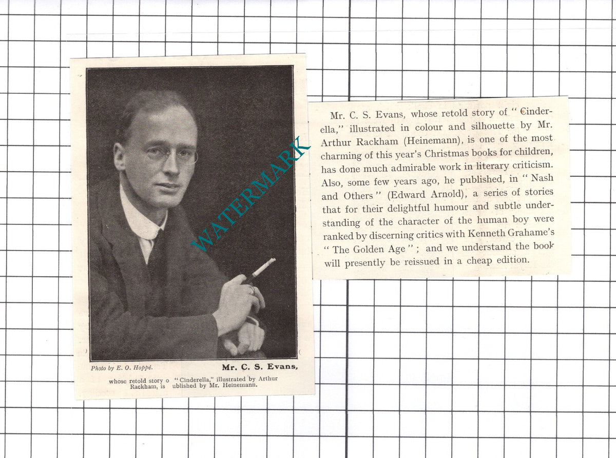 Mr C S Evans Writer   - 1919 Two-Part Clipping / Print